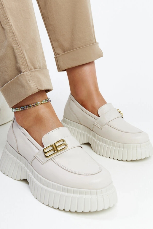 Hellebeige Leder-Schnürschuhe Karino Hellebeige Leder-Schnürschuhe Karino