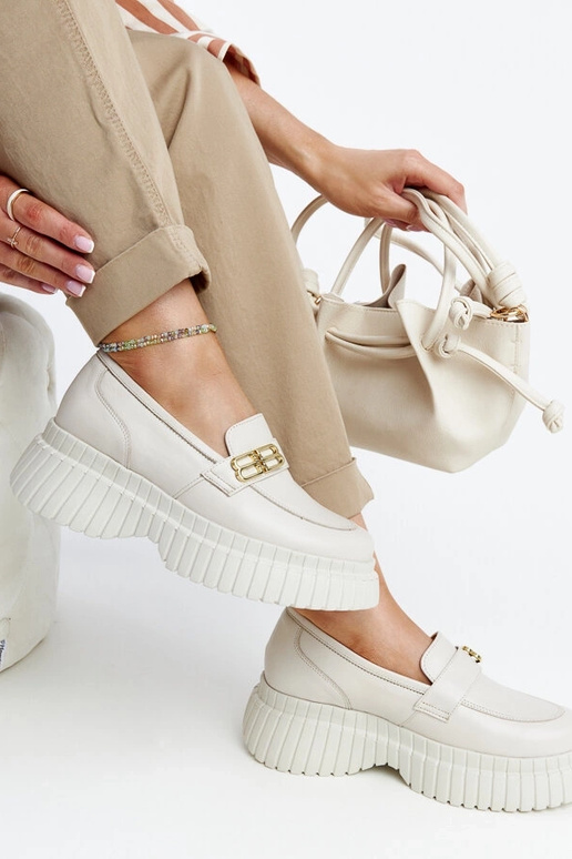 Hellebeige Leder-Schnürschuhe Karino Hellebeige Leder-Schnürschuhe Karino