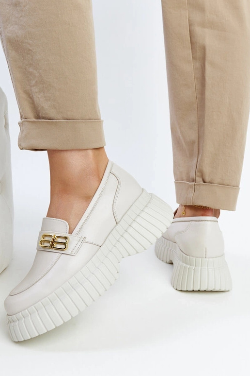 Hellebeige Leder-Schnürschuhe Karino Hellebeige Leder-Schnürschuhe Karino