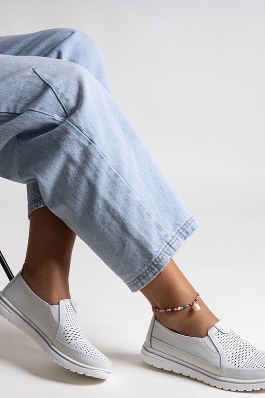 Helles graues Halbschuhe Vinceza