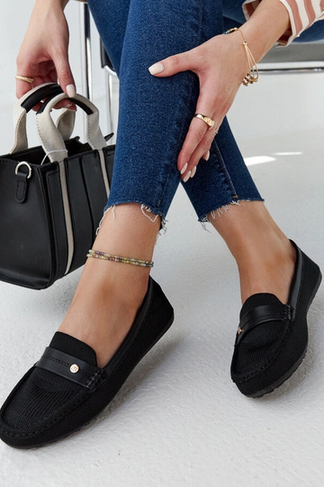 Schwarze Stoff-Loafer von Fombio 2