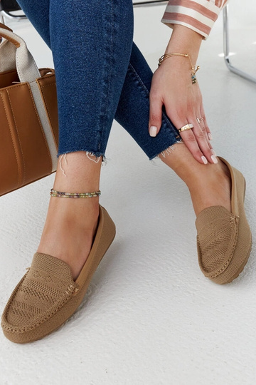 Beige Stoff-Loafer Fiammetta 2