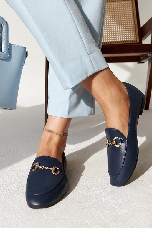 Dunkelblaue Mokassins mit Schnalle... Dunkelblaue Mokassins mit Schnalle...