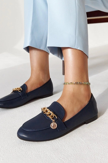 Marineblaue Scaletta-Loafer...