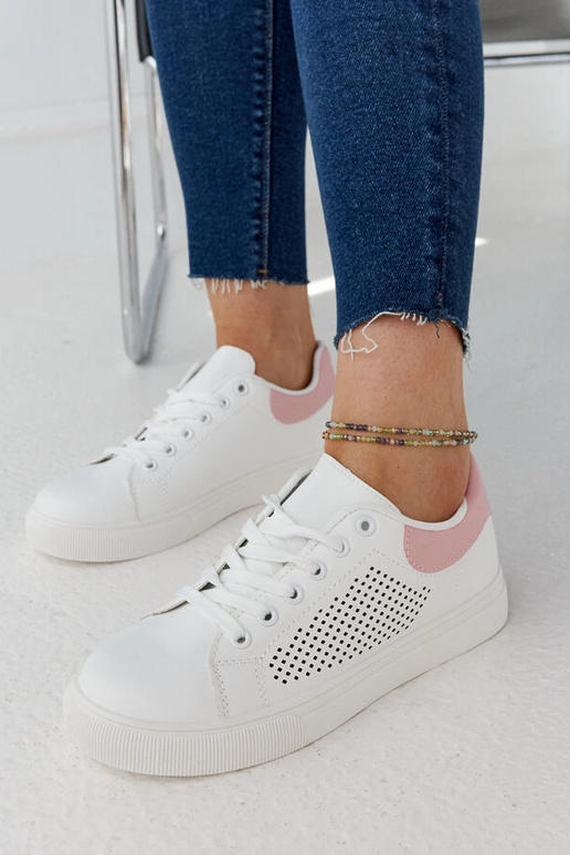 Weiße und rosa durchbrochene Sneakers... Weiße und rosa durchbrochene Sneakers...