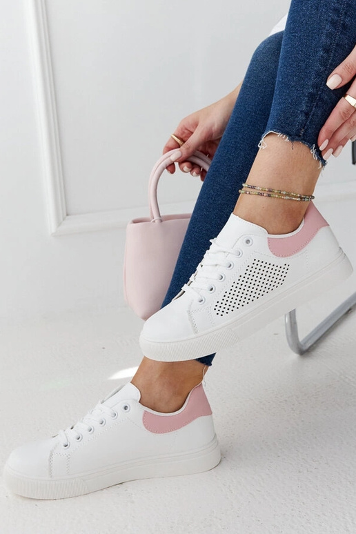 Weiße und rosa durchbrochene Sneakers... Weiße und rosa durchbrochene Sneakers...