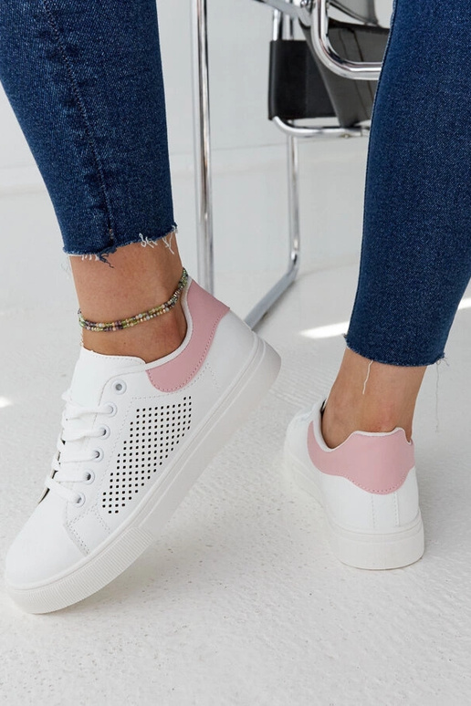 Weiße und rosa durchbrochene Sneakers... Weiße und rosa durchbrochene Sneakers...