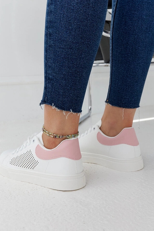 Weiße und rosa durchbrochene Sneakers... Weiße und rosa durchbrochene Sneakers...