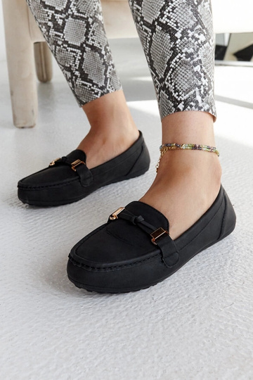 Schwarze Loafer mit mattem...