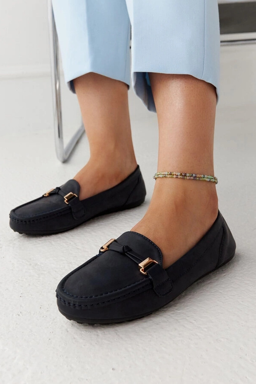 Marineblaue Scafati-Loafer mit mattem...