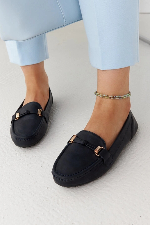 Marineblaue Scafati-Loafer mit mattem...