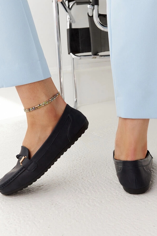 Marineblaue Scafati-Loafer mit mattem...