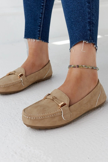 Beigefarbene Loafer mit...