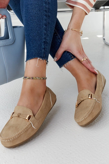 Beigefarbene Loafer mit... 2
