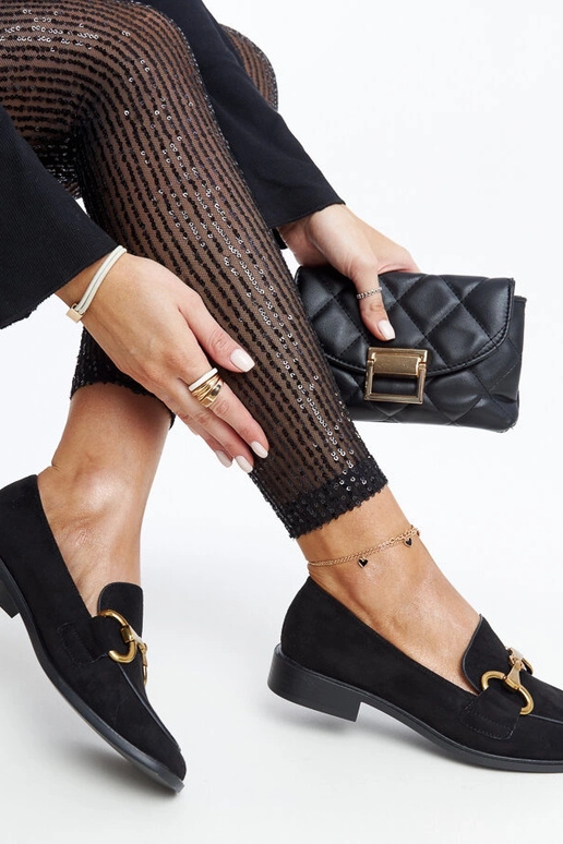 Schwarze Loafer mit Gibarti-Schnalle Schwarze Loafer mit Gibarti-Schnalle