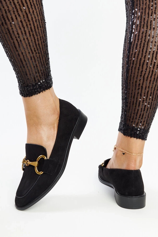 Schwarze Loafer mit Gibarti-Schnalle Schwarze Loafer mit Gibarti-Schnalle