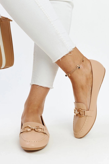 Beige Mokassins mit Schnalle Najla 2