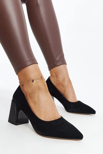 Schwarze Lederpumps mit... 2