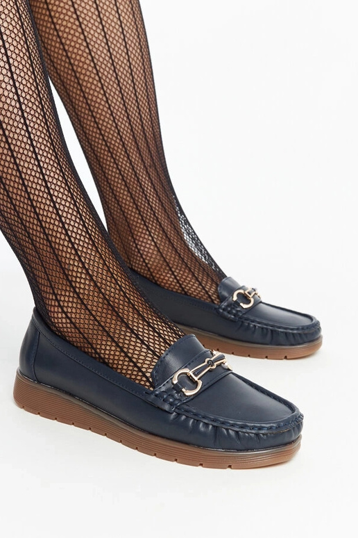 Marineblaue Anisah-Loafer mit Schnalle Marineblaue Anisah-Loafer mit Schnalle