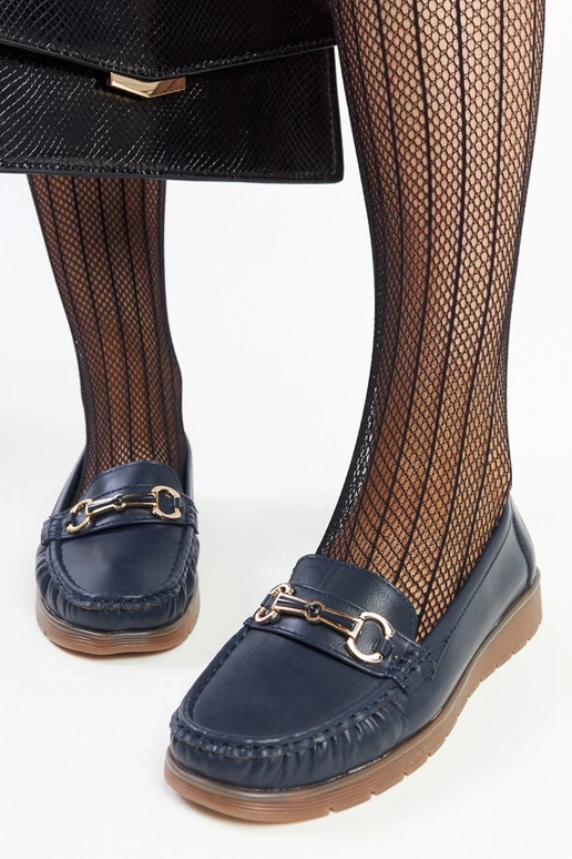 Marineblaue Anisah-Loafer mit Schnalle Marineblaue Anisah-Loafer mit Schnalle