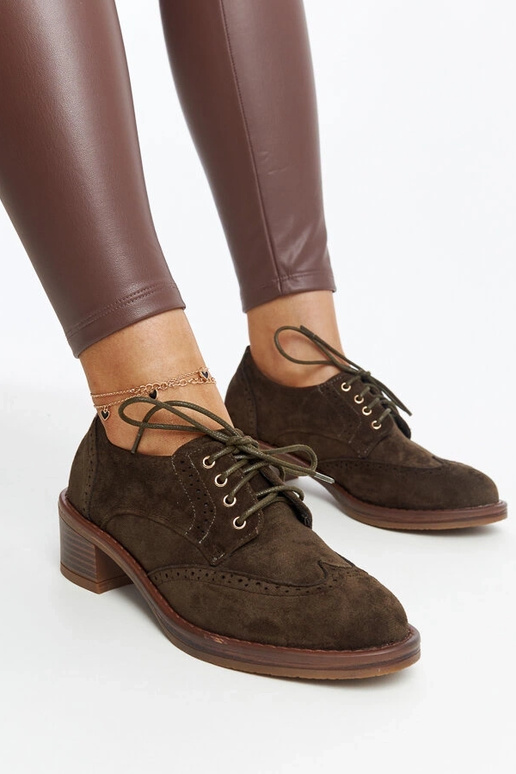 Grüne Wildlederstiefeletten mit...