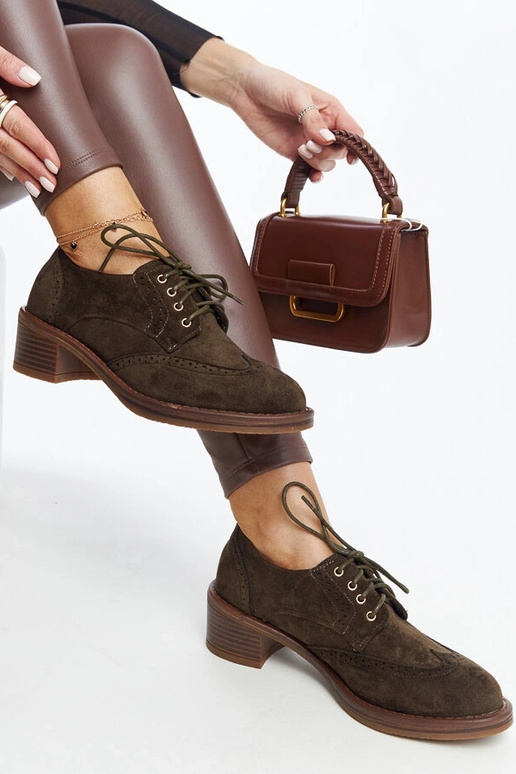 Grüne Wildlederstiefeletten mit...