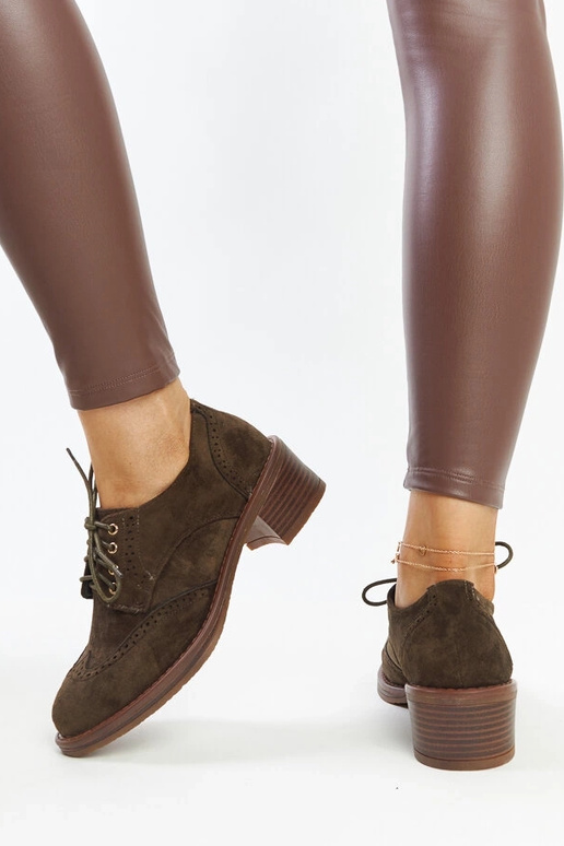 Grüne Wildlederstiefeletten mit...