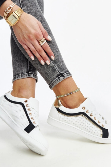 Schwarze und weiße Plateau-Sneakers Amal