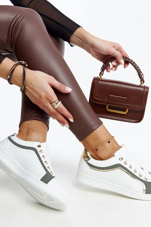 Weiße und grüne Plateau-Sneakers Amal Weiße und grüne Plateau-Sneakers Amal