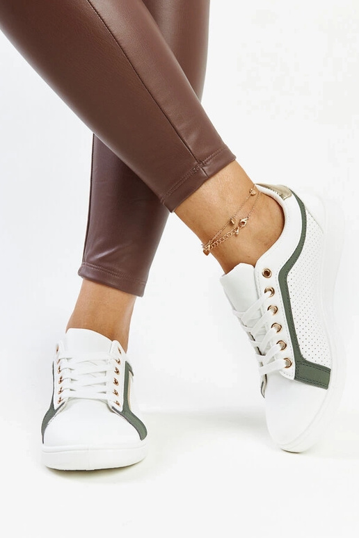 Weiße und grüne Plateau-Sneakers Amal Weiße und grüne Plateau-Sneakers Amal