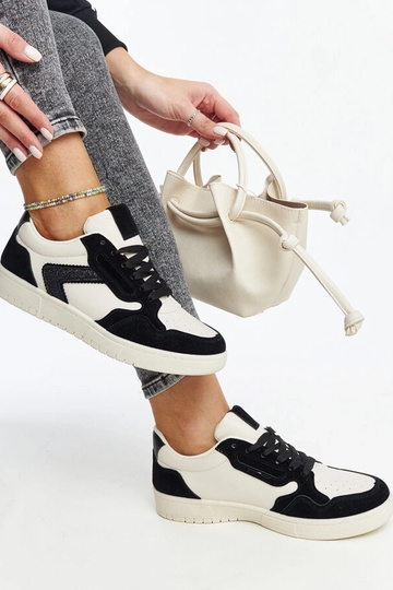 Juwan – Glitzer-Sneaker in Schwarz und Weiß