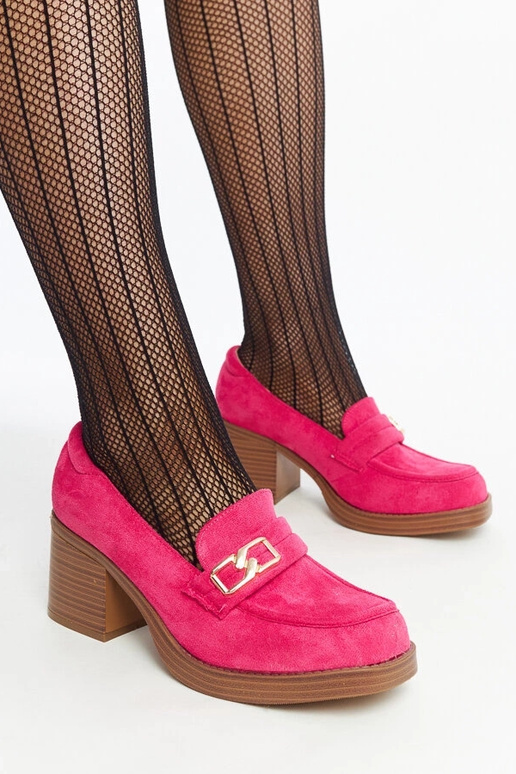 Dunkelrosa Aludra Pumps mit Blockabsatz