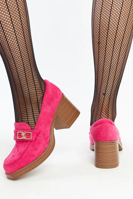 Dunkelrosa Aludra Pumps mit Blockabsatz