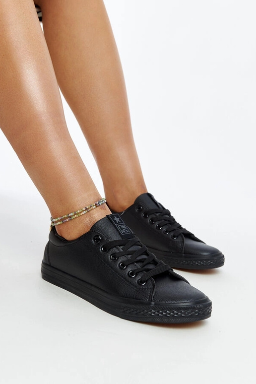 Schwarze Sneakers Luz aus Ökoleder