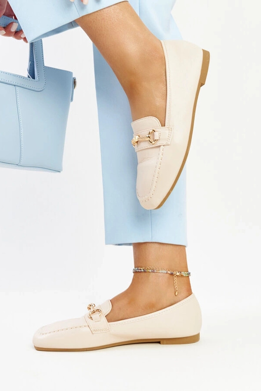 Hellbeige dekorative Loafer von Docherty