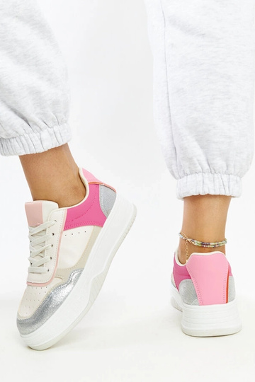 Weiße und rosa Sneaker mit dickerer Sohle Rumai 2