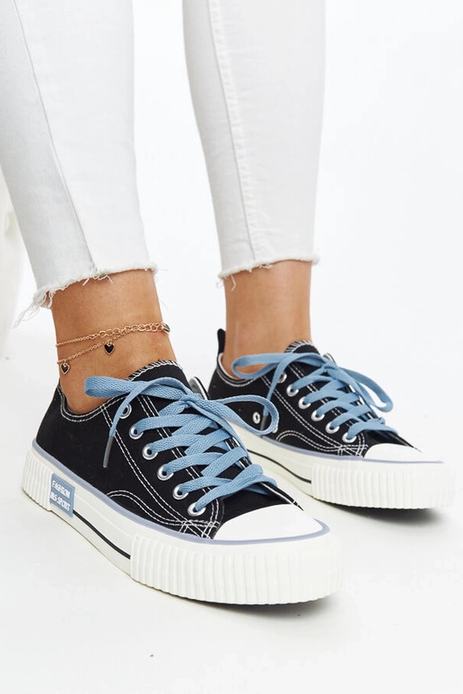 Schwarze Sneakers mit farbigen...