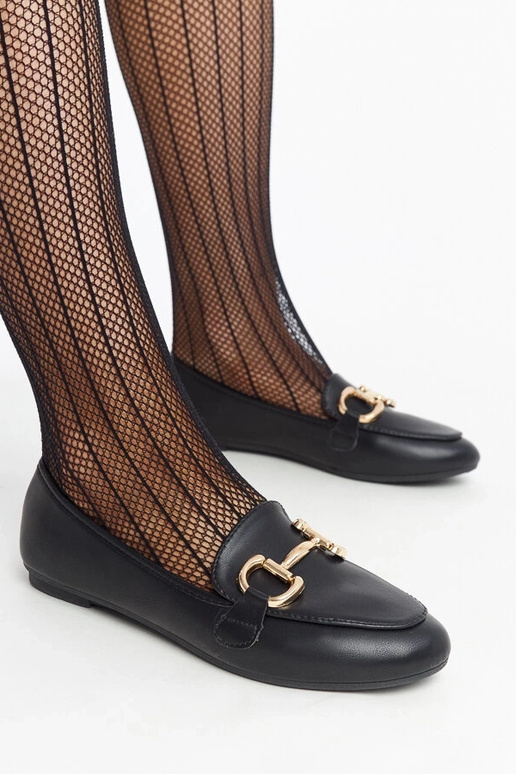 Schwarze Mokassins mit Tanja-Schnalle