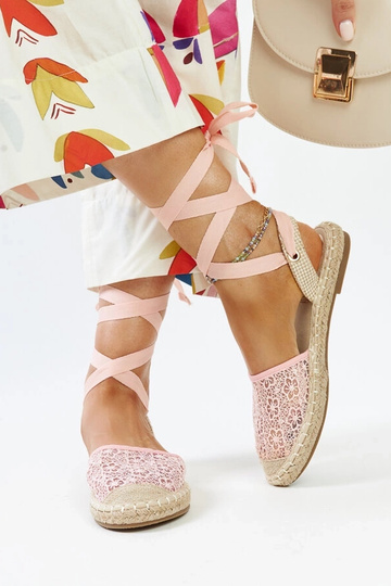 Teha – Rosa Espadrilles mit offener Spitze 2
