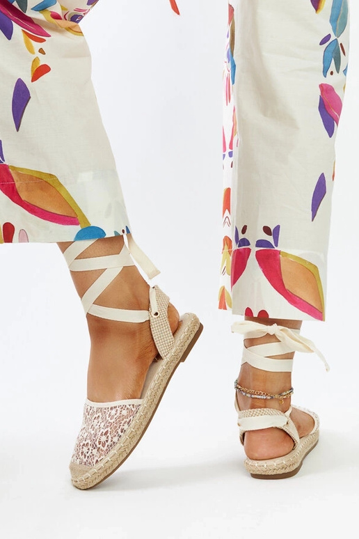 Teha – Beige Espadrilles mit offener...