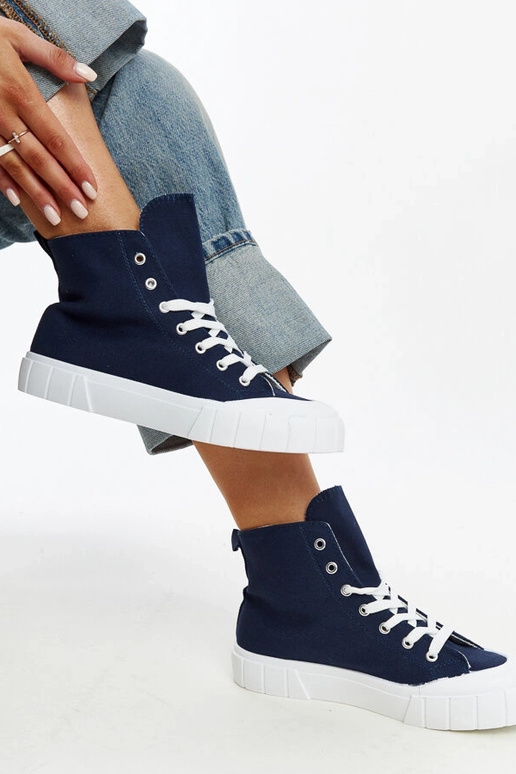 Marineblaue High-Top-Sneakers Vinka