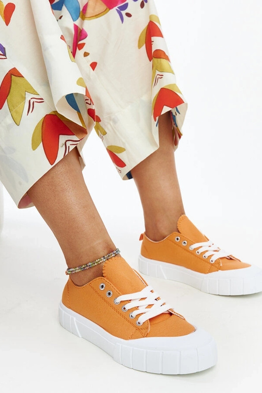 Eduards orangefarbene Stoff-Sneakers