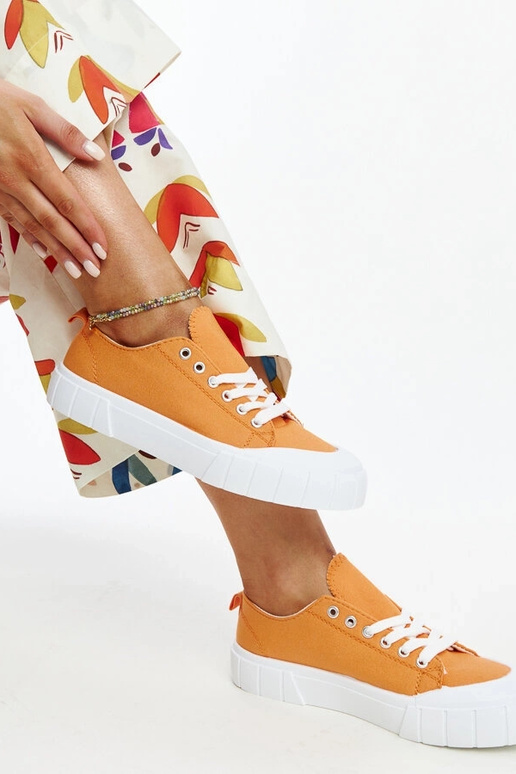 Eduards orangefarbene Stoff-Sneakers