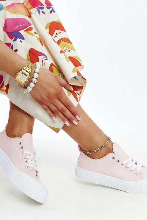 Eduards rosa Stoff-Sneakers