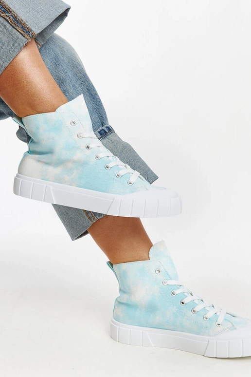 Blaue High-Top-Sneakers aus Stoff von...