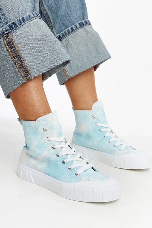 Blaue High-Top-Sneakers aus Stoff von...