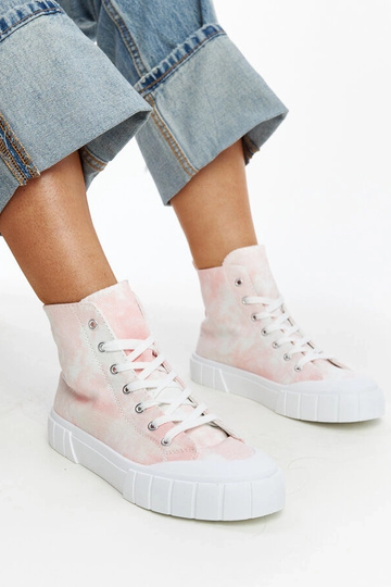 Raissa – Hohe Sneaker aus Stoff in Rosa 2