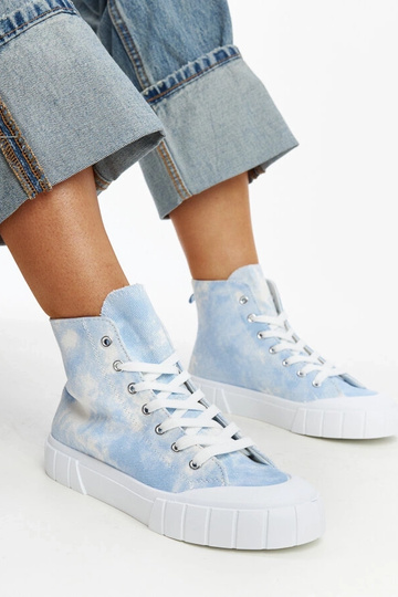 Blaue High-Top-Sneakers aus Stoff von Raissa