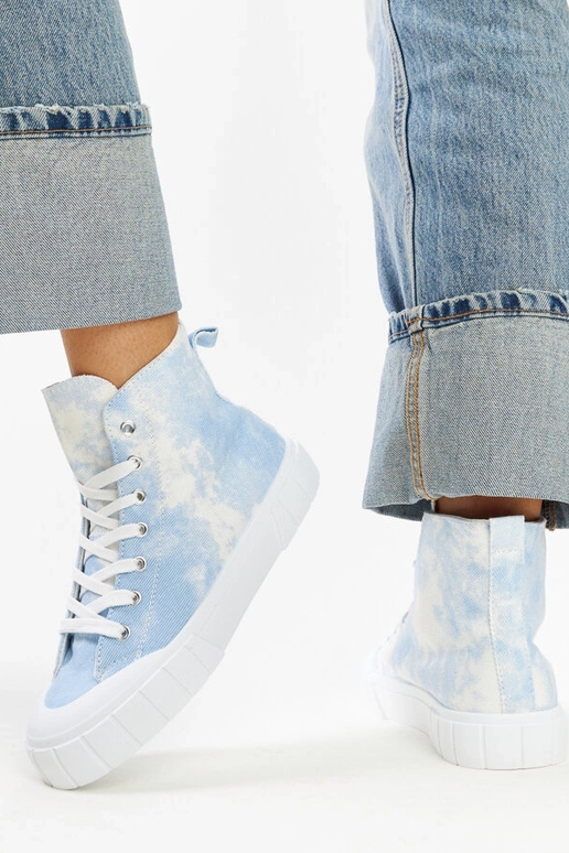Blaue High-Top-Sneakers aus Stoff von...