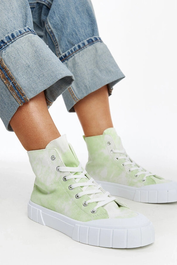 Hellgrüne High-Top-Canvas-Sneakers von Raissa